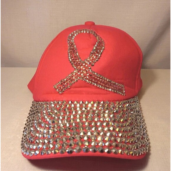 5/$25 NEW Breast Cancer Awareness Bedazzled Pink Baseball Hat 1 Size Fits All - Picture 1 of 8